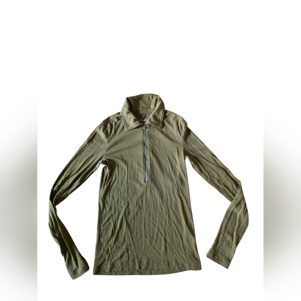 Everlane Ribbed 3/4 Zip Longsleeve Layering Top Size XS EUC